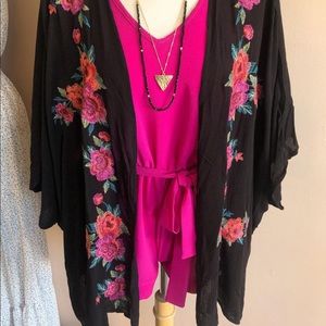 Floral Embroidered Kimono